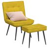 vidaXL Chaise de relaxation avec tabouret jaune velours