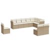 vidaXL Salon de jardin avec coussins 10 pcs beige r&eacute;sine tress&eacute;e