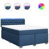 vidaXL Sommier &agrave; lattes de lit avec matelas Bleu 140x190 cm Tissu