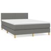 vidaXL Sommier &agrave; lattes de lit avec matelas Gris fonc&eacute; 140x200cm Tissu