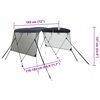vidaXL Toit bimini &agrave; 3 arceaux parois en maille 183x(170-182)x137 cm