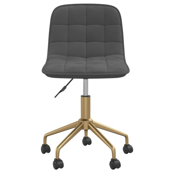 vidaXL Chaises pivotantes &agrave; manger lot de 2 gris fonc&eacute; velours