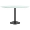vidaXL Dessus de table blanc Ø70x0,8cm verre trempé avec design marbre