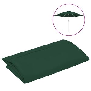 vidaXL Tissu de remplacement pour parasol d'ext&eacute;rieur Vert 300 cm