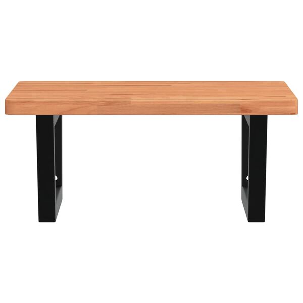 vidaXL Étagère de vasque murale acier et bois massif de hêtre