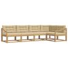 vidaXL Ensemble de canap&eacute;s d'ext&eacute;rieur 4 pc Blanc et Beige Polyester