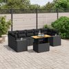 vidaXL Salon de jardin 8 pcs avec coussins noir r&eacute;sine tress&eacute;e