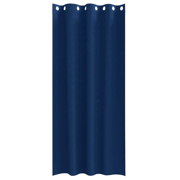 vidaXL Rideaux occultants avec anneaux 2 pcs Bleu fonc&eacute; 245 x 140 cm
