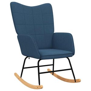 vidaXL Chaise &agrave; bascule Bleu Tissu