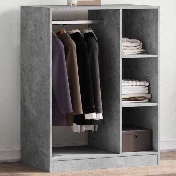 vidaXL Garde-robe gris béton 77x48x102 cm bois d'ingénierie