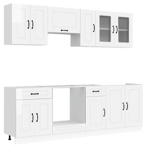 vidaXL Ensemble d'armoires de cuisine 8 pcs Kalmar blanc brillant