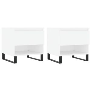 vidaXL Tables basses 2 pcs blanc 50x46x50 cm bois d'ing&eacute;nierie