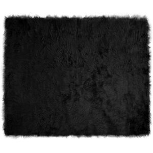 vidaXL Tapis en Peau de Mouton Synthétique Noir 200 x 280 cm Polyester