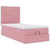vidaXL Cadre de lit ottoman avec matelas rose 90x190 cm velours
