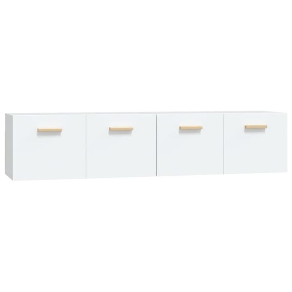 vidaXL Armoires murales 2 pcs Blanc 80x35x36,5 cm Bois d'ing&eacute;nierie