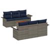 vidaXL Ensemble de canap&eacute; de jardin avec coussin 7 pcs Gris polyrotin