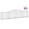 vidaXL Paniers &agrave; gabions arqu&eacute;s 5 pcs 300x30x60/80 cm Fer galvanis&eacute;