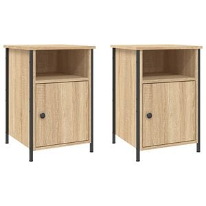 vidaXL Tables de chevet 2pcs ch&ecirc;ne sonoma 40x42x60cm bois d'ing&eacute;nierie