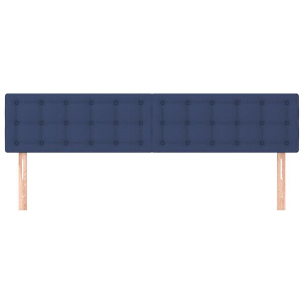 vidaXL T&ecirc;tes de lit 2 pcs Bleu 80x5x78/88 cm Tissu
