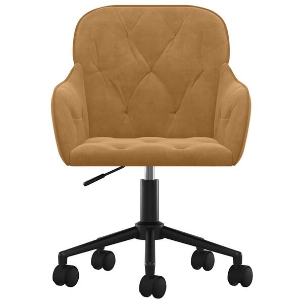 vidaXL Chaise pivotante de bureau Marron Velours