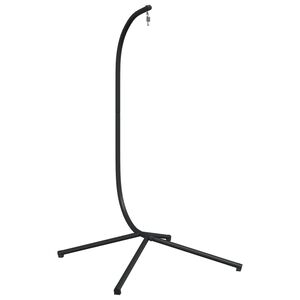vidaXL Support de chaise suspendue en forme d'&oelig;uf sans panier noir acier