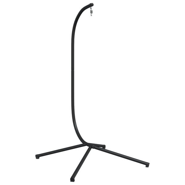vidaXL Support de chaise suspendue en forme d'&oelig;uf sans panier noir acier