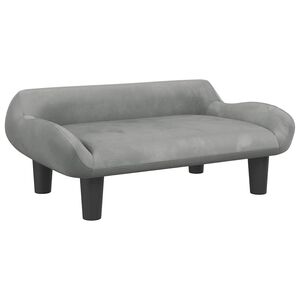 vidaXL Canap&eacute; pour enfants gris clair 70x40x24 cm velours
