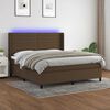 vidaXL Sommier &agrave; lattes de lit matelas et LED Marron fonc&eacute; 180x200cm