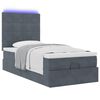 vidaXL Cadre de lit ottoman avec matelas gris fonc&eacute; 80x200 cm velours
