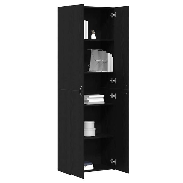 vidaXL Cabinet de Bureau Ch&ecirc;ne noir 60 x 32 x 190 cm Bois d'ing&eacute;nierie