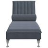 vidaXL Chaise longue de massage avec traversin gris foncé velours