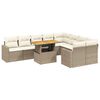vidaXL Salon de jardin avec coussins 10 pcs beige r&eacute;sine tress&eacute;e