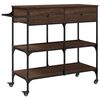 vidaXL Chariot de cuisine ch&ecirc;ne marron 105x42x95 cm bois d'ing&eacute;nierie