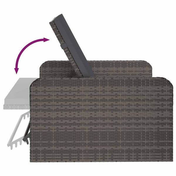 vidaXL Salon de jardin 2 pcs avec coussins Résine tressée Gris