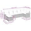 vidaXL Salon de jardin avec coussins 7 pcs gris r&eacute;sine tress&eacute;e