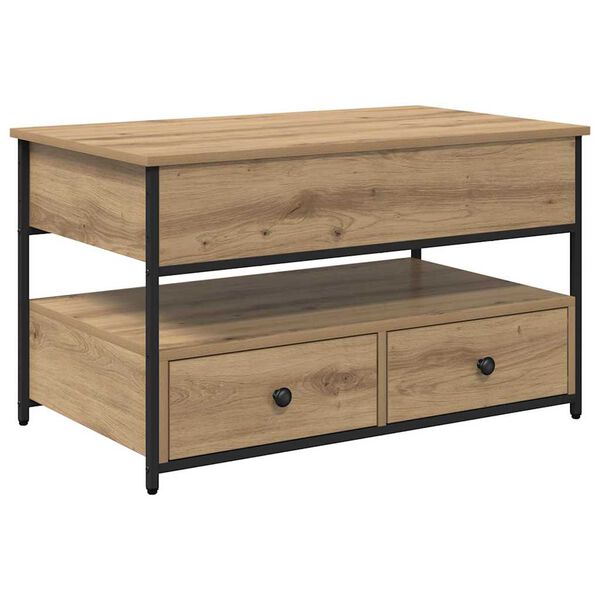 vidaXL Table basse Ch&ecirc;ne artisanal 85 x 50 x 50 cm Bois d'ing&eacute;nierie