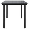 vidaXL Table à dîner de jardin Noir 160x80x74 cm Acier et verre trempé
