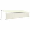 vidaXL Auvent manuel r&eacute;tractable avec store et LED 6x3 m Cr&egrave;me