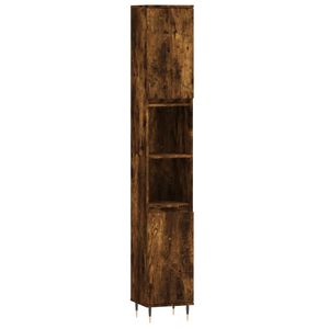 vidaXL Armoire de bain ch&ecirc;ne fum&eacute; 30x30x190 cm bois d'ing&eacute;nierie