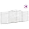 vidaXL Paniers &agrave; gabions arqu&eacute;s 8 pcs 400x30x140/160 cm Fer galvanis&eacute;