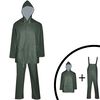 vidaXL Combinaison de pluie imperm&eacute;able 2 pcs avec capuche vert XL