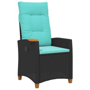 vidaXL Chaise inclinable avec plateau &agrave; th&eacute; polyrotin