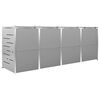 vidaXL Abri pour quatre poubelles 276,5x77,5x112,5 cm Inox