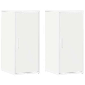 vidaXL Armoires &agrave; chaussures 2 pcs Blanc 32x35x70 cm Agglom&eacute;r&eacute;