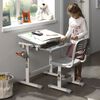 Vipack Bureau r&eacute;glable enfant Comfortline 201 et chaise Gris et blanc