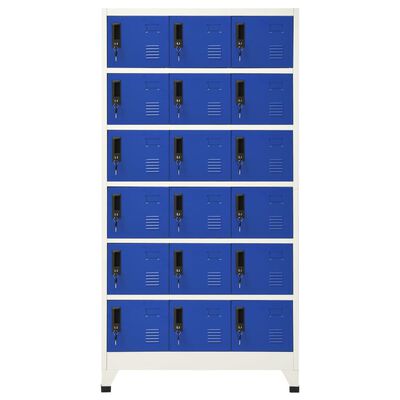vidaXL Armoire à casiers Gris et bleu 90x40x180 cm Acier