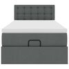 vidaXL Lit ottoman avec matelas et LED gris fonc&eacute; 90x200 cm tissu