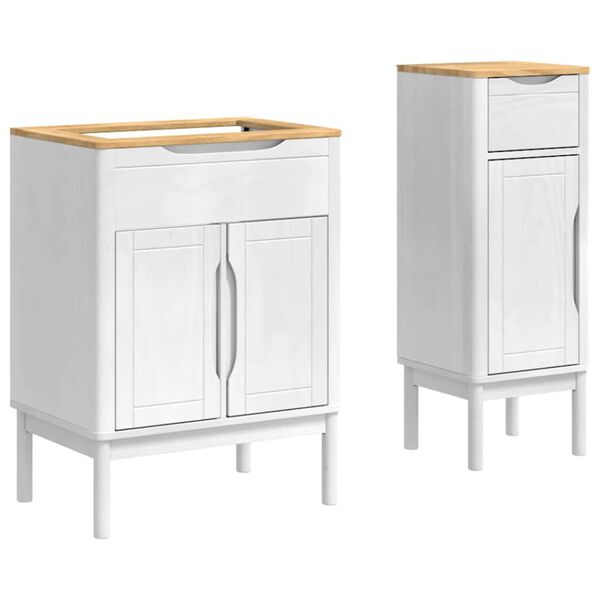 vidaXL Ensemble de mobilier de salle de bain FLORO 2 pcs Blanc