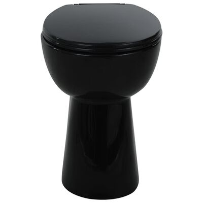 vidaXL Toilette haute sans bord fermeture douce 7 cm Céramique Noir