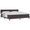 vidaXL Lit &agrave; ressorts avec t&ecirc;te de lit Marron fonc&eacute; 200 x 200 cm tissu